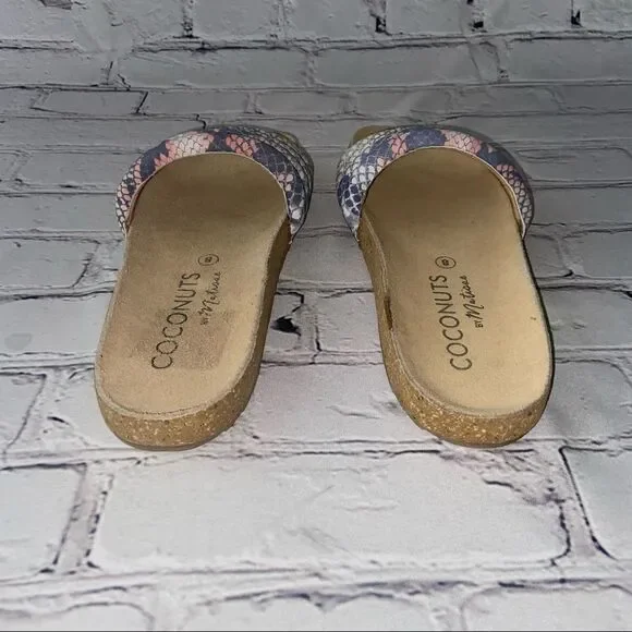 NWOB Coconuts by Matisse Women's Stunner Quilted Slide SandalSize  8 Pink Snake - Picture 4 of 5